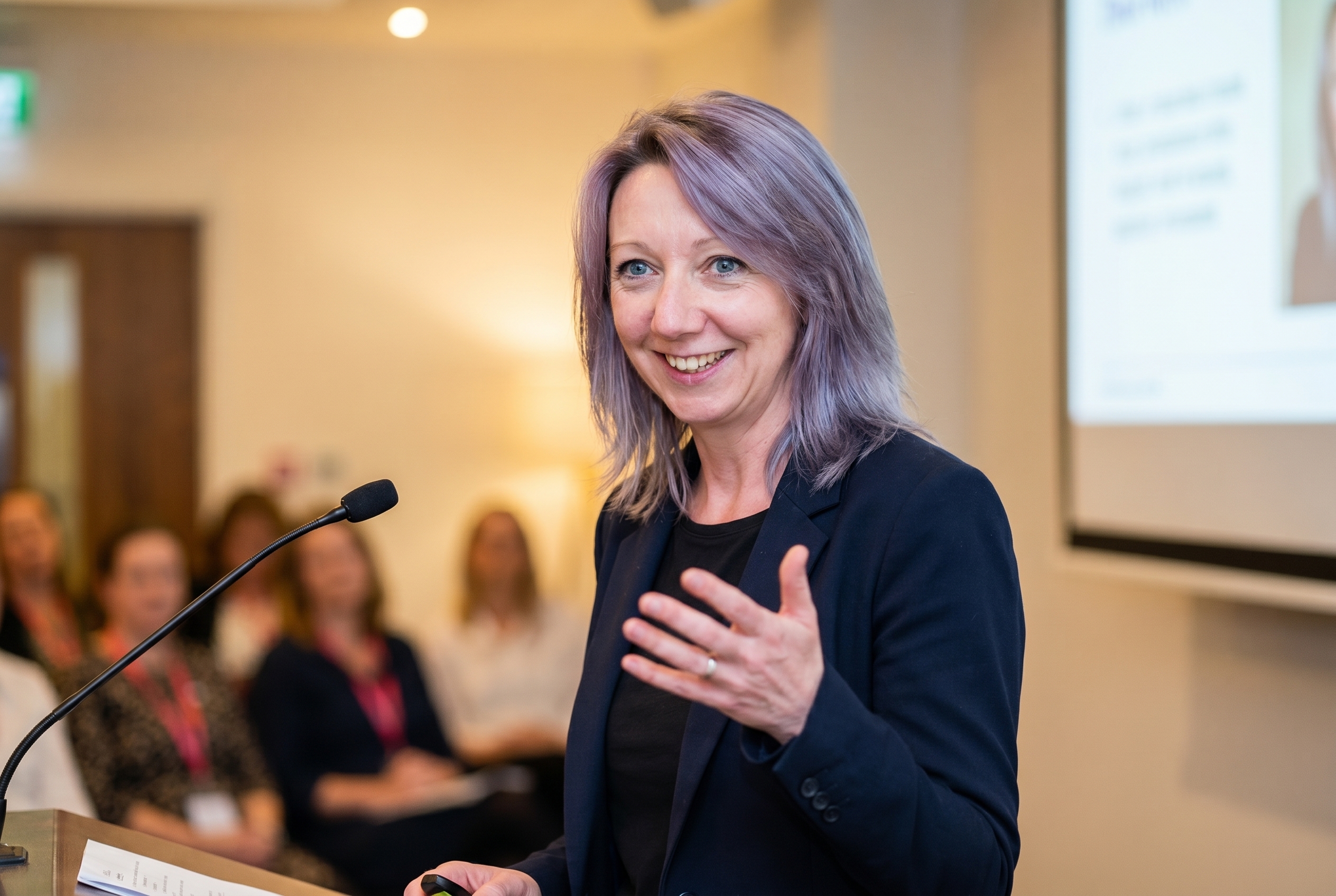 Viv speaking at an event